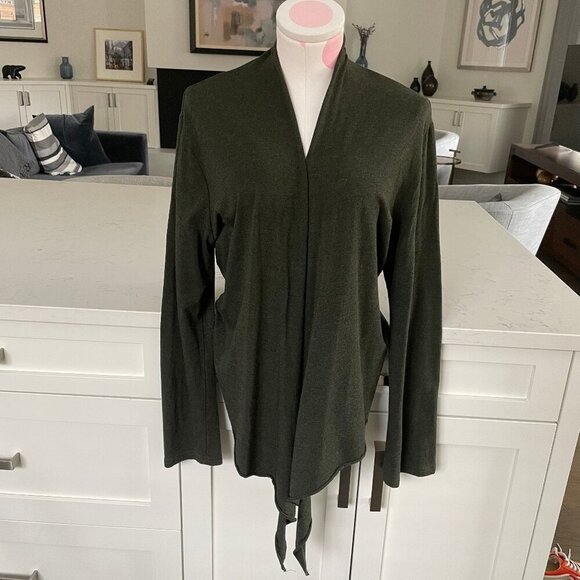 Movement Rayon & Organic Cotton Open Cardigan Worn Several Ways Olive Grn Sz XL - Picture 1 of 10